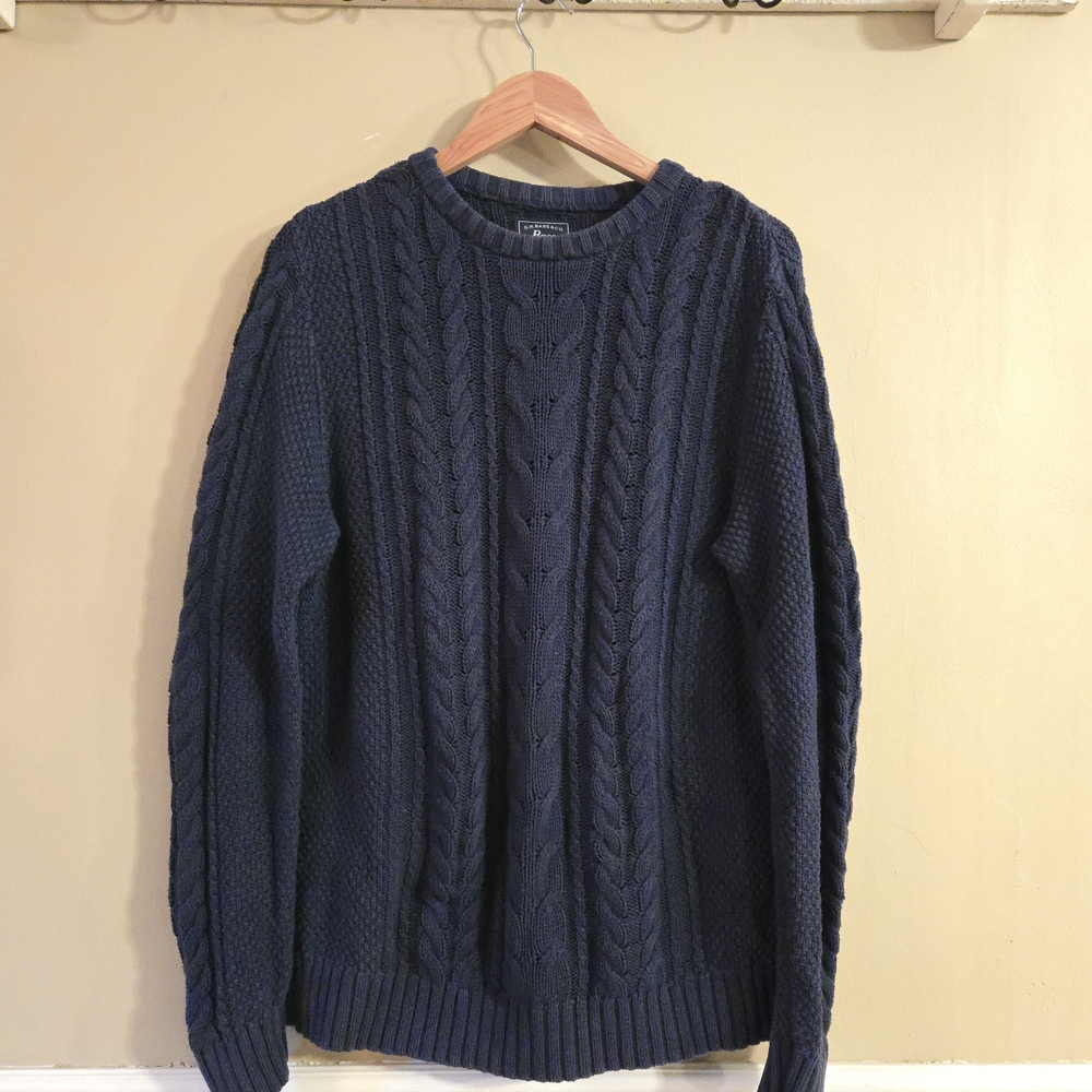 G.H. Bass & Co. Dark Blue Cable Knit Sweater